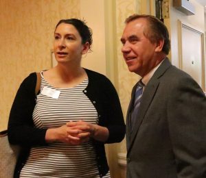 NJBIA Chief Government Affairs Officer Chrissy Buteas welcomes Assembly Speaker Craig Coughlin to Meet the Decision Makers