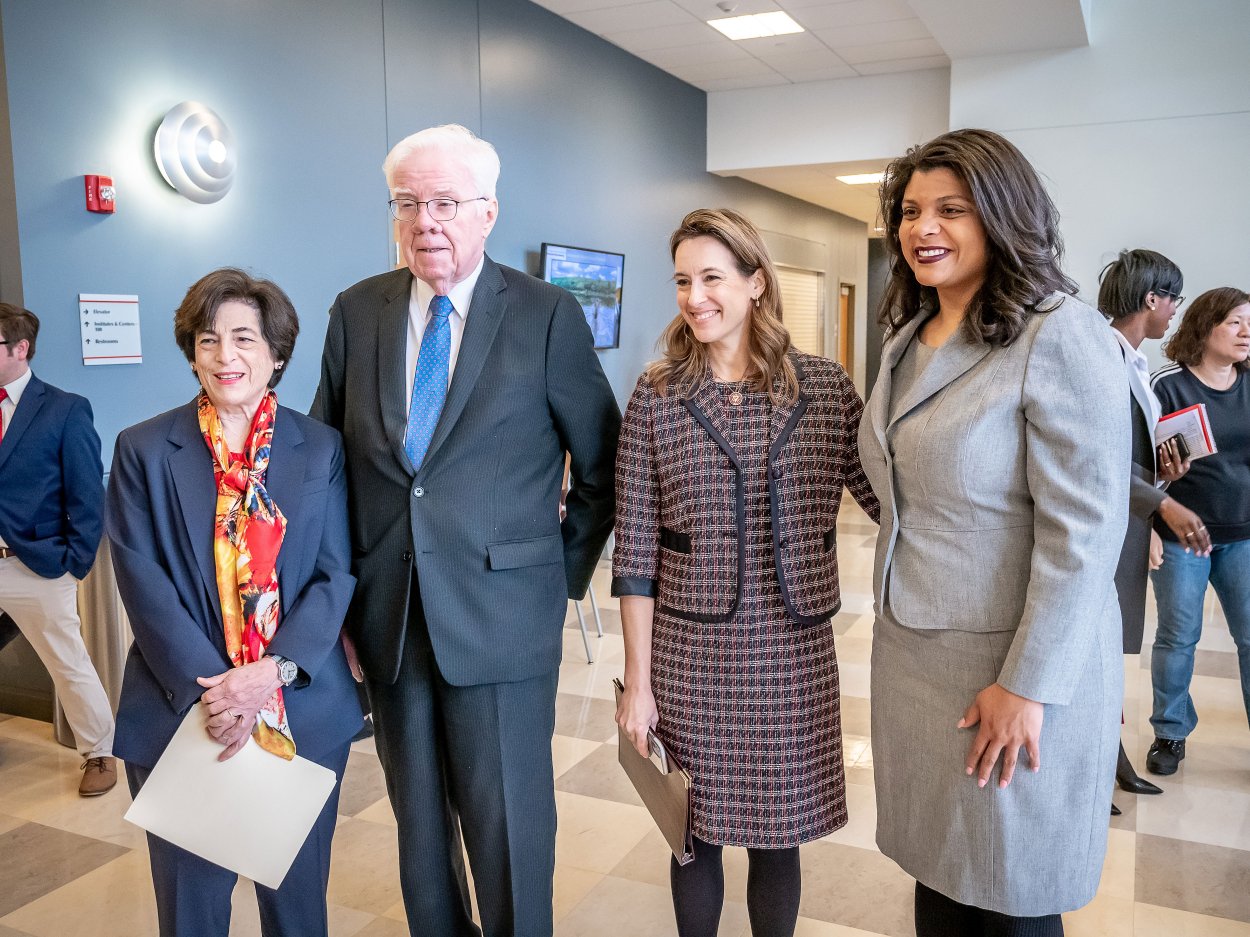 Montclair State President Susan A. Cole, NJ Assemblyman Thomas P. Giblin (D-34), U.S. Rep. Mikie Sherrill (NJ-11), NJ Assemblywoman Britnee Timberlake (D-34)