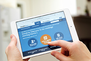 Photo of Gov.com website used to sign up for insurance under the Affordable Care Act