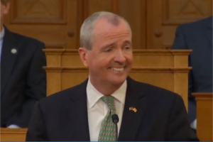 Gov. Phil Murphy delivering his FY 2020 budget address in the Assembly chambers.