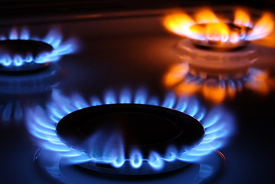 natural gas stove flames