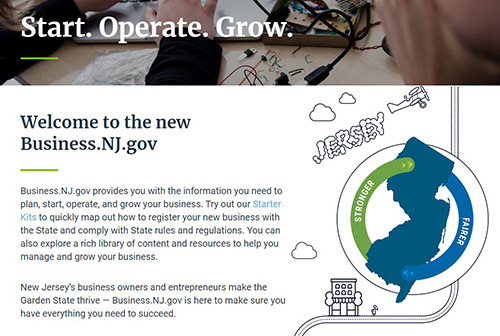 screenshot of Business.NJ.gov website