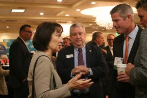 DEP Commissioner Catherine McCabe chats with attendees at Meet the Decision Makers breakfast