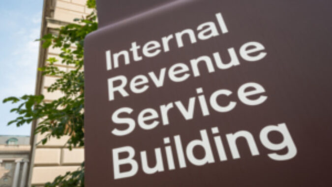 Sign for the Internal Revenue Service Building