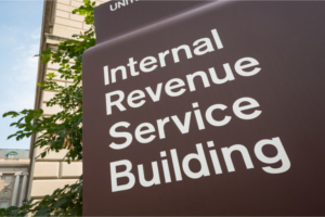 Sign for the Internal Revenue Service Building