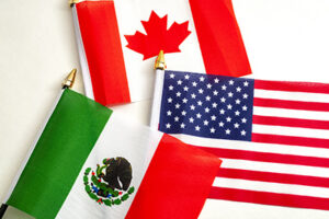 Flags of US, Mexico and Canada