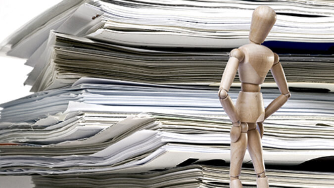 Concept of bureaucratic paperwork